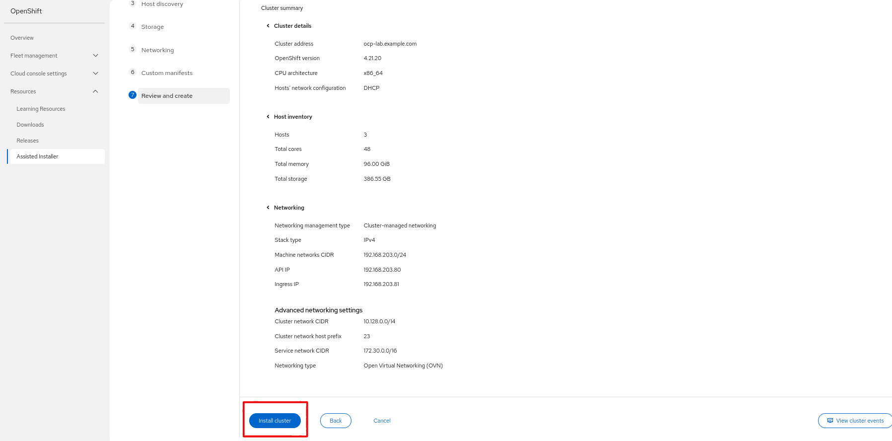 Review and create