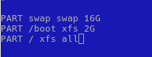 installimage - partitioning